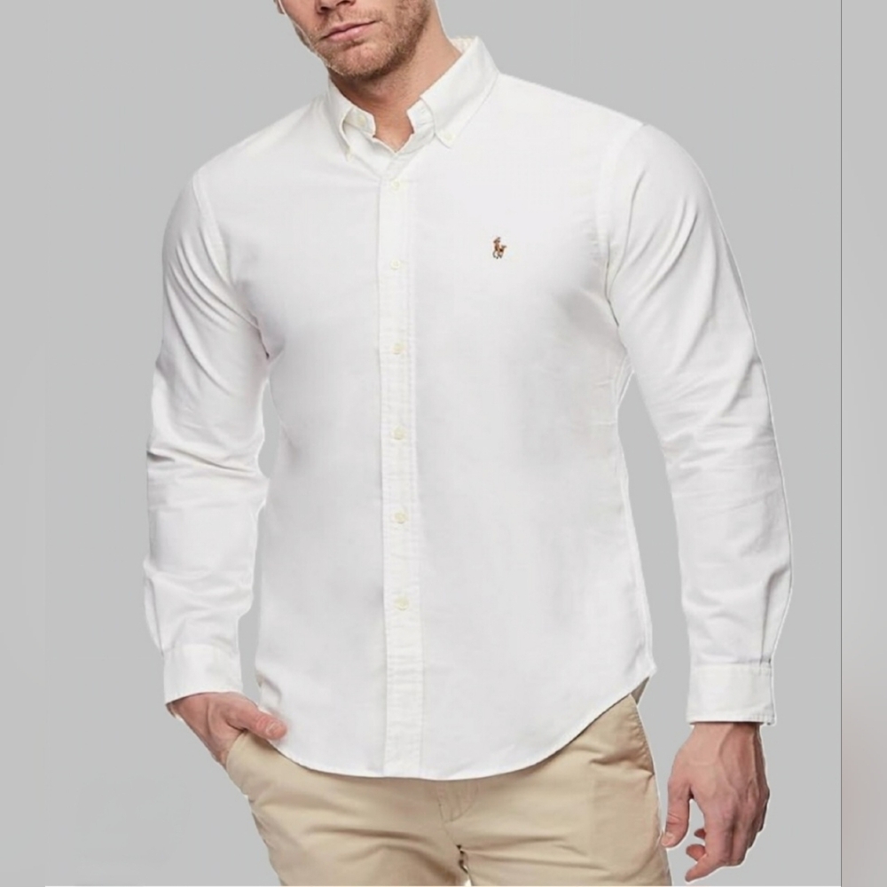 Ralph Lauren Men's Slim Fit Stretch Oxford Cotton Button Down Shirt Size M - Picture 10 of 10